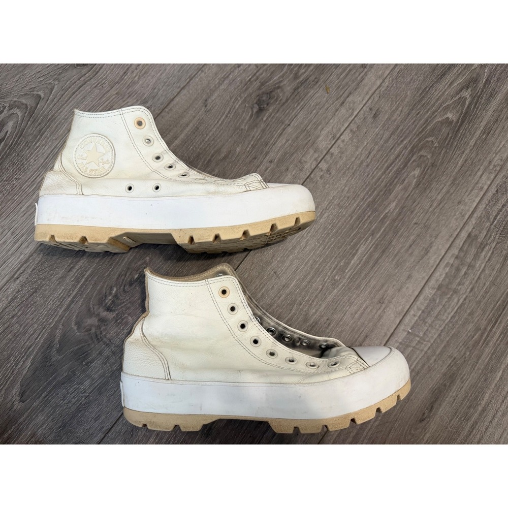 Converse Chuck Taylor All Star Lugged High Top Sneakers Womens 10 White Leather